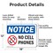 Signmission No Cell Phones, 18 in W x Rectangle, Aluminum OS-2PACK-NS-A-1218-L-16042 - alternate 2